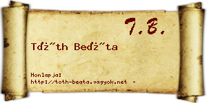 Tóth Beáta névjegykártya