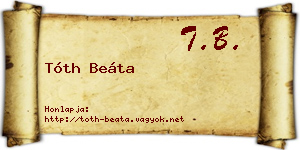 Tóth Beáta névjegykártya